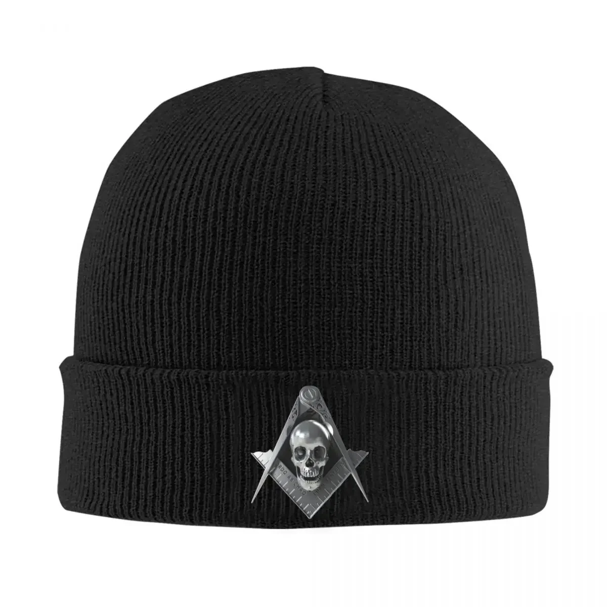 Freemason Compass Skull Widows Son Masonic Knit Hat Beanie Winter Hat Warm Unisex Street Cap Men Women