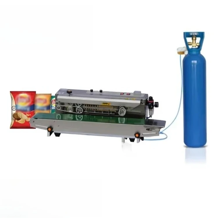 

FRQM-980CD Мешочек из фольги Автоматический двигатель пластикового пакета Вертикальный непрерывный ленточный герметик Машина для наполнения азотом и запечатывания