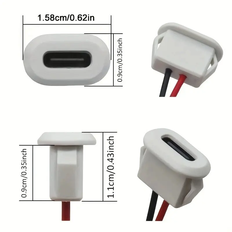 1Pc USB-C Charger Plug Socket 3A High Current Fast Charging Jack Port USB Type C Connector Jack Female Type-C With card buckle image 2