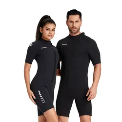 Traje de neopreno de 3MM para mujer y hombre, bañador cálido de manga corta para buceo, surf y esnórquel