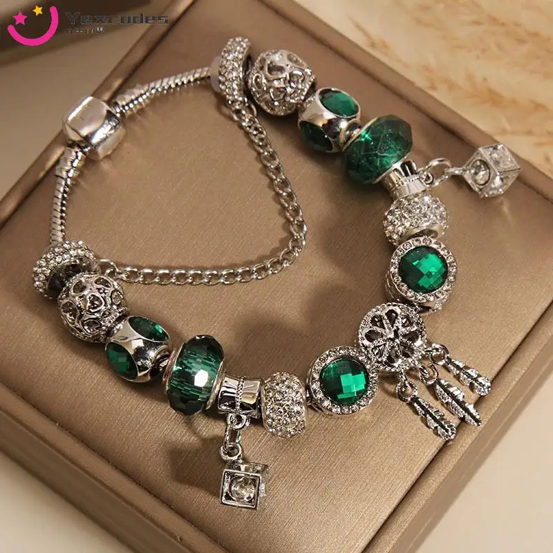 Pan Family Style Bracelet Female Diy Fine Vintage Green Dream Catching Net Pendant Bracelet Net Red Forest Snake Bone Bracelet