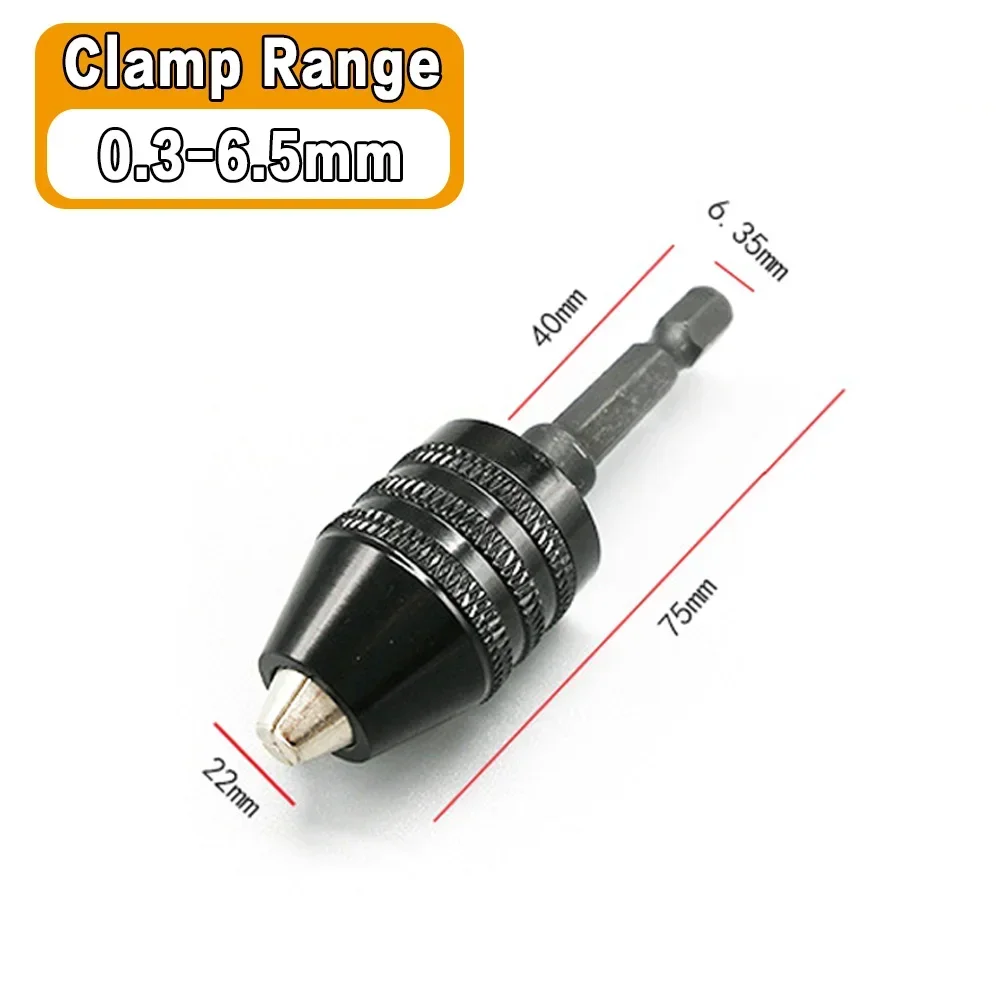 Hand Drill Chuck Hexagonal Handle Mini Three-jaw Chuck Electric Grinder Chuck Accessories 0.3-10mm Twist Drill Chuck