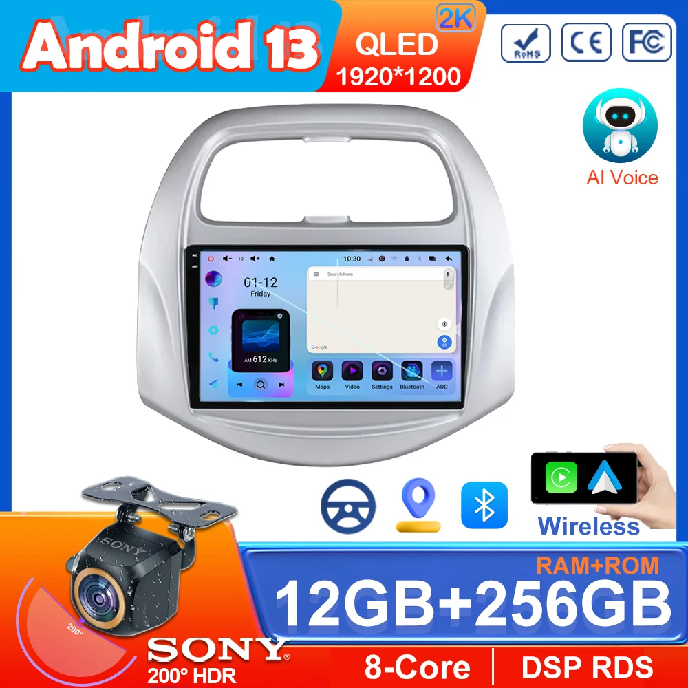 

Android 13 For Chevrolet Spark Baic Beat Daewoo Matiz 2018 - 2022 Car Radio Wireless Carplay Multimedia Player GPS Navigation