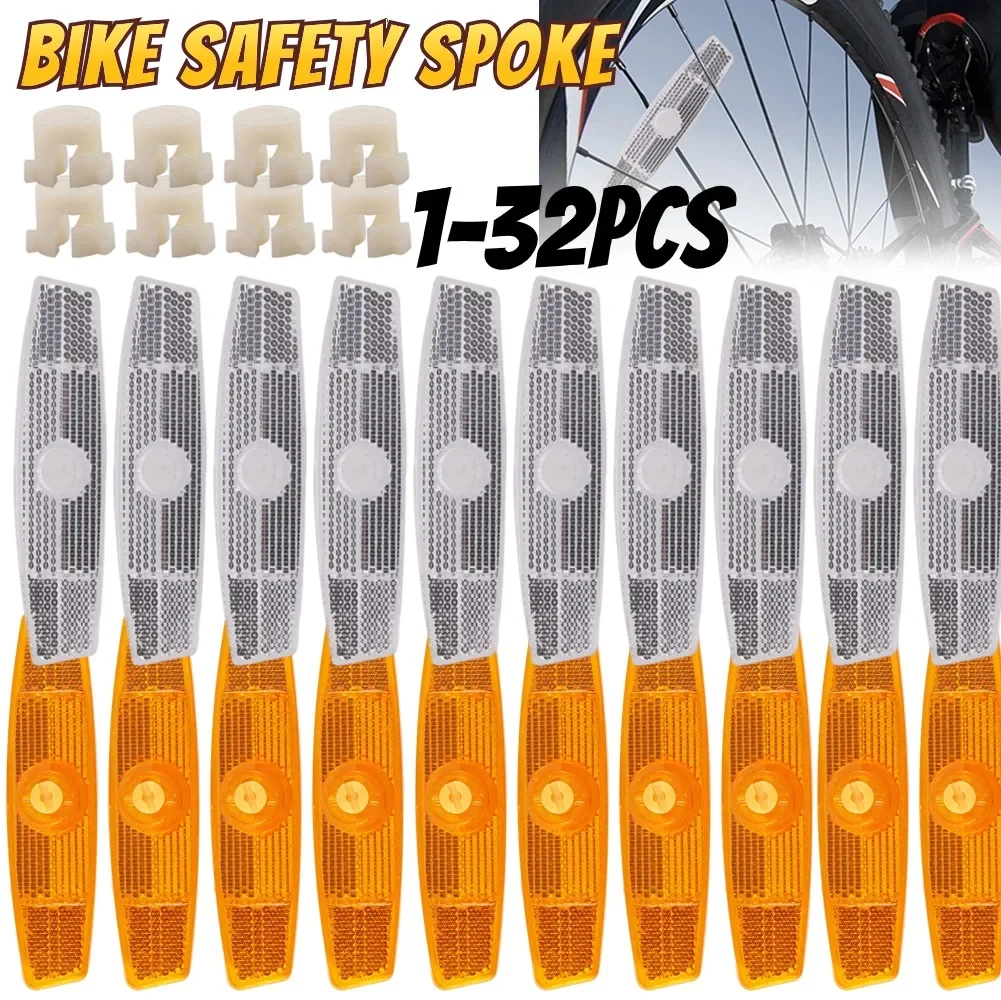 4-32PCS Safety Bike Spoke Reflector Rim Spoke Reflectors Warning Bicycle Wheel Rim Light Reflective Light Bicycle Accessories