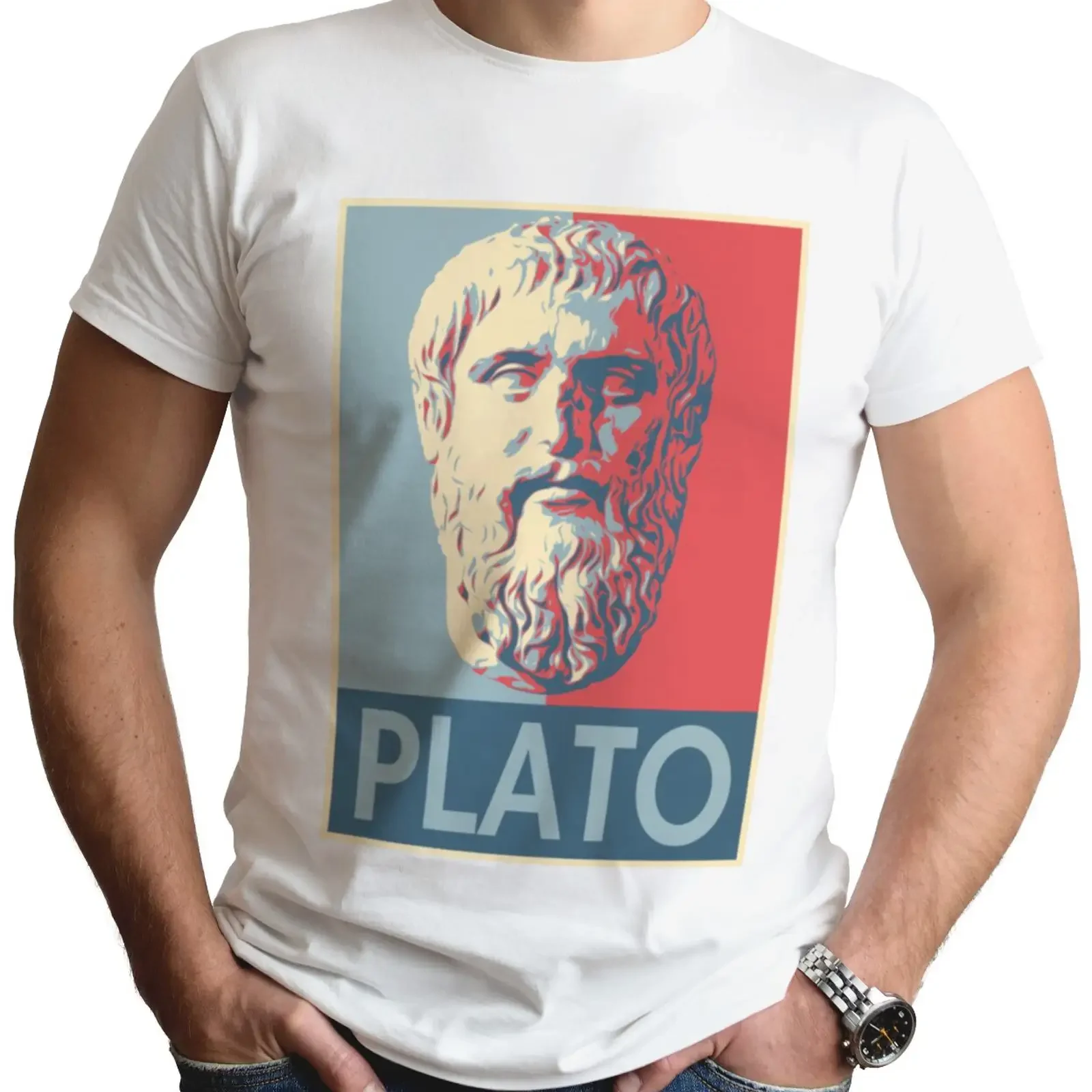 Plato T Shirt Greek Philosopher Philosophy Teacher Top Art vintage Washed Top For Everyday Wear Breathable Soft Casual