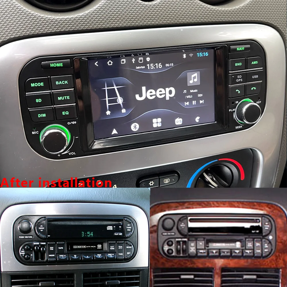

CHSTEK Car Radio For Jeep Grand Cherokee Wrangler Liberty Dodge Chrysler Wireless Carplay GPS WIFI Bluetooth 4G Android 13