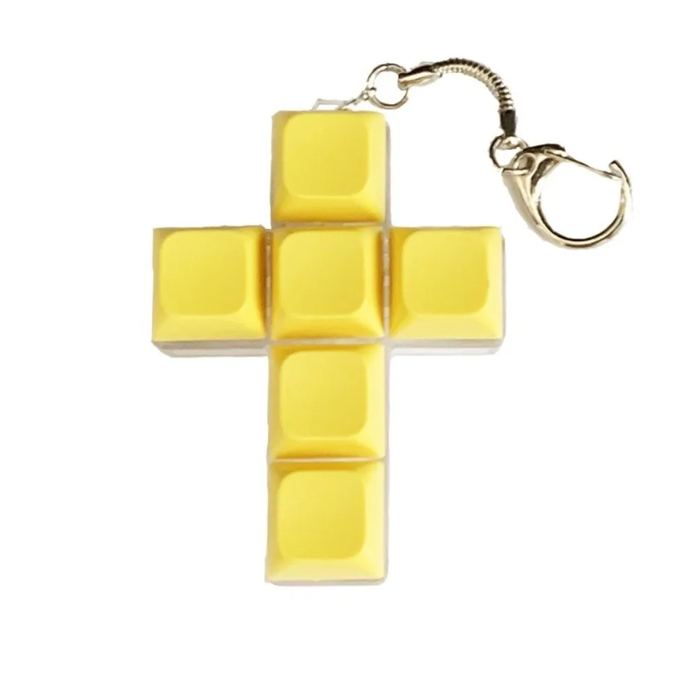 Entspannende DIY-Tastatur, Fidget-Schlüsselanhänger, Tastenkappe, Kreuzform, Clicker-Spielzeug, Linderung von Stress, Tasten, Knopf, Kneifspielzeug für Erwachsene