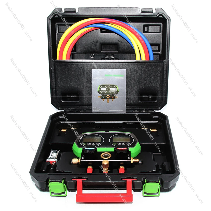 

Electronic Fluoride Gauge Digital Display Manifold Tester Refrigerant Double Pressure Gauge Car Air Conditioning Leak Detection