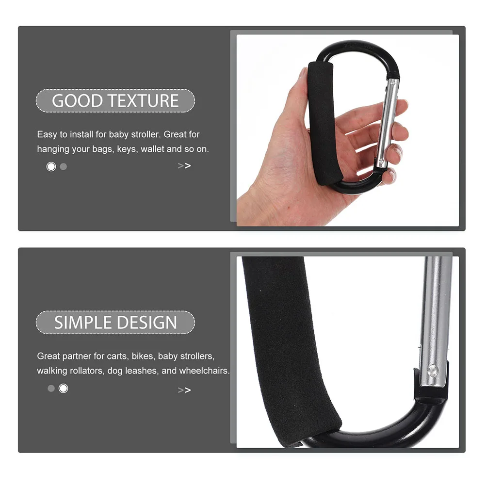 

3pcs Baby Stroller Hooks Sturdy Aluminum Alloy For Diaper Bags Keys Wallets Portable Convenient Hangers Easy Install