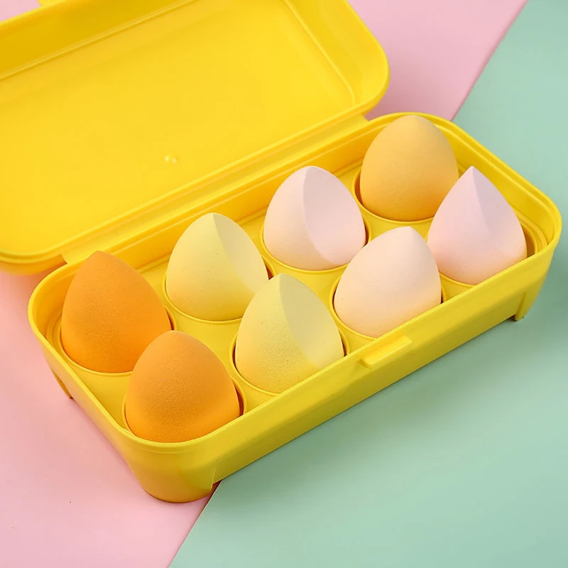 8 قطعة ماكياج الإسفنج خلاط الجمال البيض التجميل نفخة لينة الأساس الإسفنج مسحوق نفخة النساء يشكلون اكسسوارات أدوات التجميل