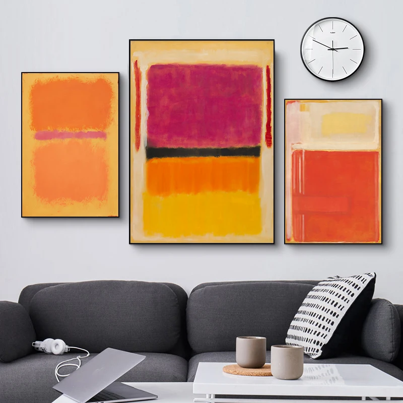 Famous Mark Rothko Colorful Abstract Artwork Poster Canvas Painting Modern Wall Art For Gallery Living Room Home Decoration