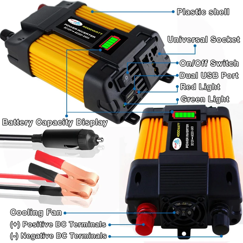 12V to 110/220V Solar Power System 20W Solar Panel Battery Charge 30A Controller 6000W Inverter Complete Power Generation Kit