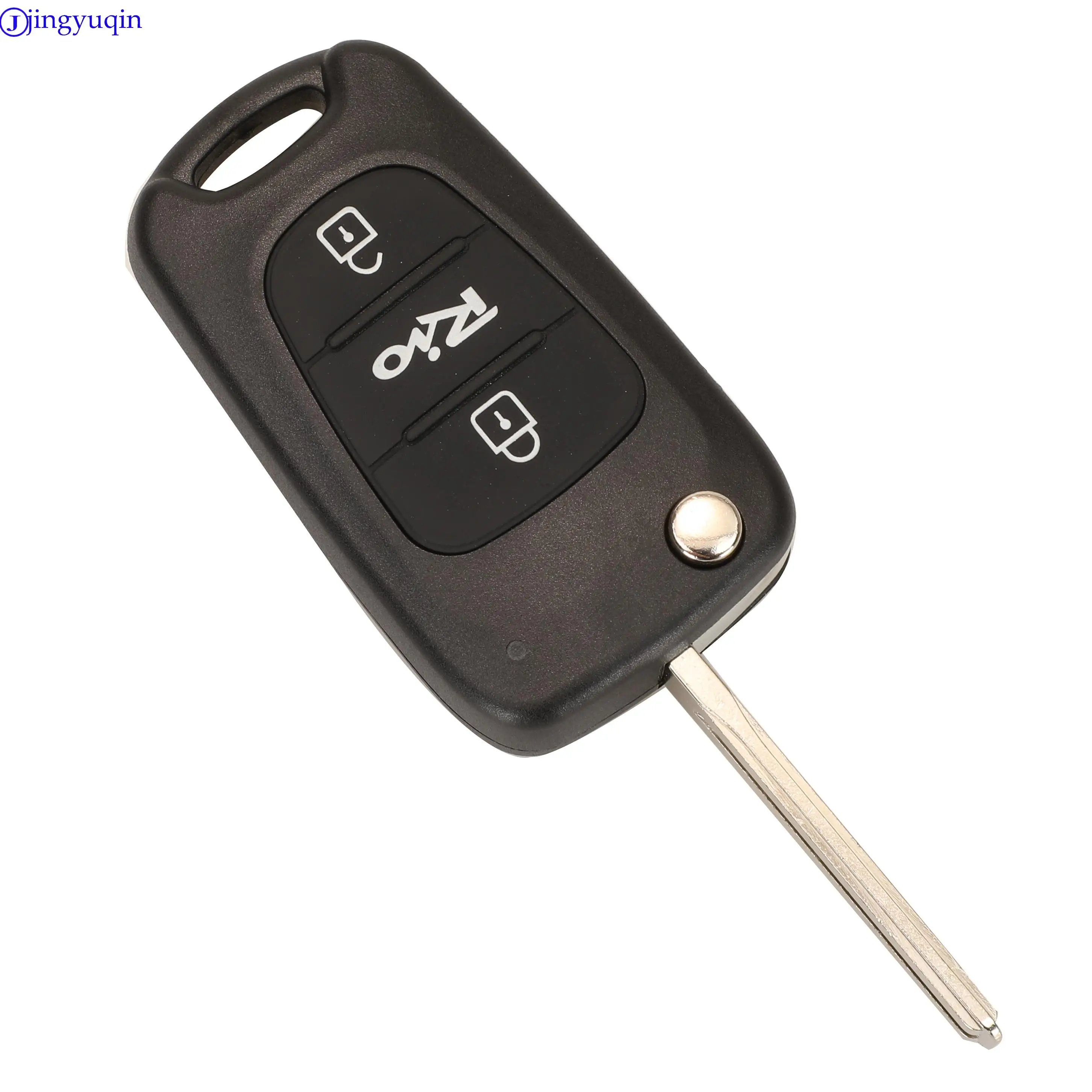 Jingyuqin รีโมทกุญแจพับรถ Shell Fob สำหรับ Kia Rio 3 Picanto Ceed Cerato Sportage K2 K3 K5 soul 3ปุ่ม