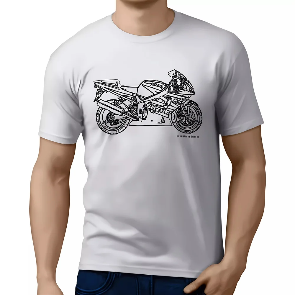 2024 new MOTORCYCLE  T Shirt Pure Cotton Clothing Leisure Short Sleeve O Neck Cool Tee  For  GSXR 600 2003 Motorbike Fan