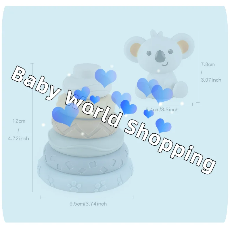 Baby Montessori Sensory Intellectual Development Set, Developing Fine Motor Skills, Koala Stacking Tower Learning Toys