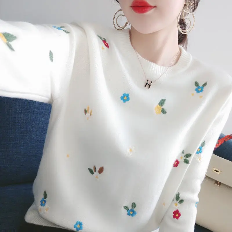 2022 autumn new knitted bottoming inside and outside sweater women's fashion slim long sleeve sweater top