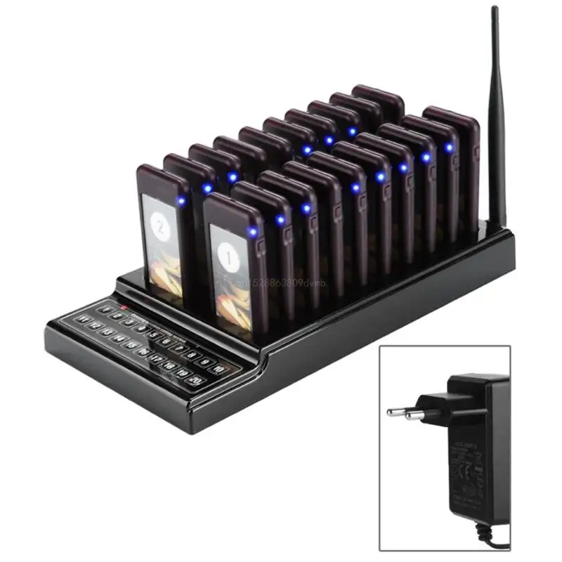 SU-68G WirWireless Calling System für Restaurant Shop Bar Coffee Shop 20 Pager R2LB
