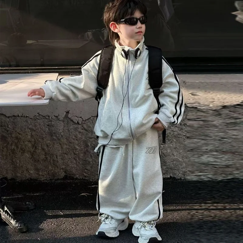 

Baby Boys Girls Children Suits Sportwear Autumn Spring Kids Fashion casual Outdoor Jacket Top Coat+Loose Pants 2Pc Set Clothing