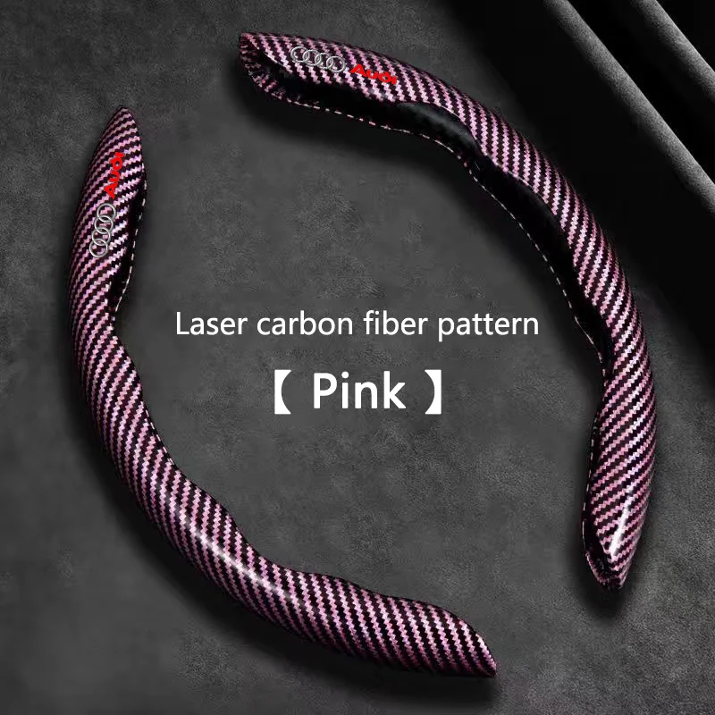 2PCS Non-Slip Carbon Fiber Car Steering Wheel Booster Cover For Audi SLine A4 B7 B8 B9 A3 8P 8V 8L A5 A6 C6 C5 C7 4F A1 A7 A8 view 3