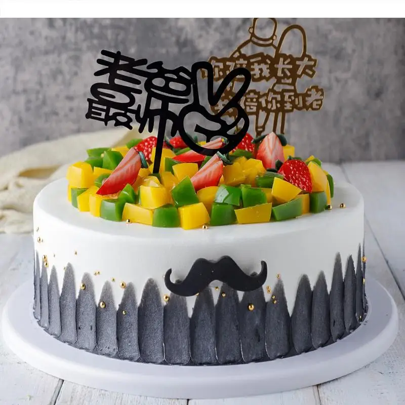 

Dad Birthday Cakes Fruit Cake Model Silicone Artificial Shop Window Display Samples Decoration Simulation Sample Fake