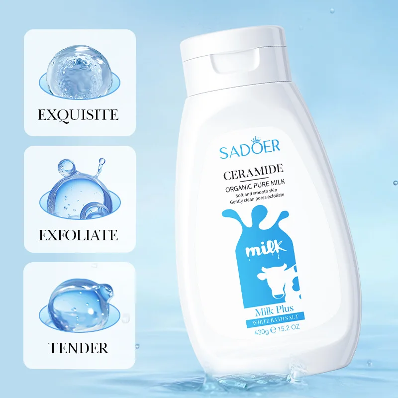 

Ceramide & Milk Bath Salt: Body Cleansing, Moisturizing, Gentle Exfoliating Bath Product
