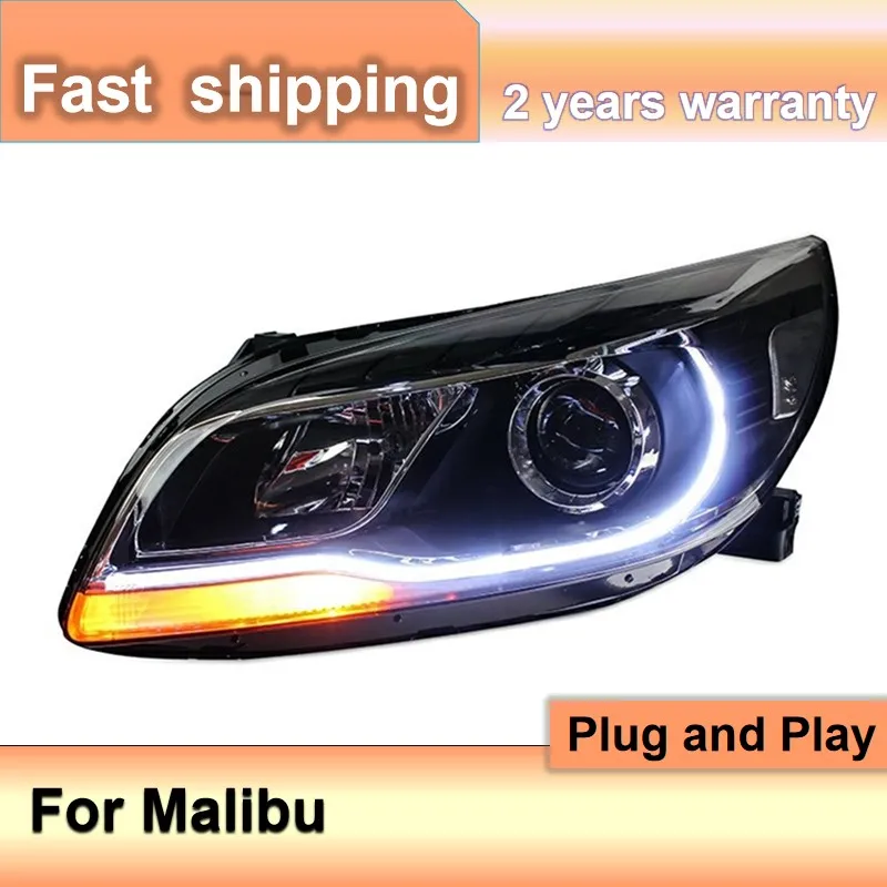 Car Accessories for Chevrolet Malibu Headlight 2012-2014 Malibu Front Light DRL Turn Signal High Beam Projector Lens