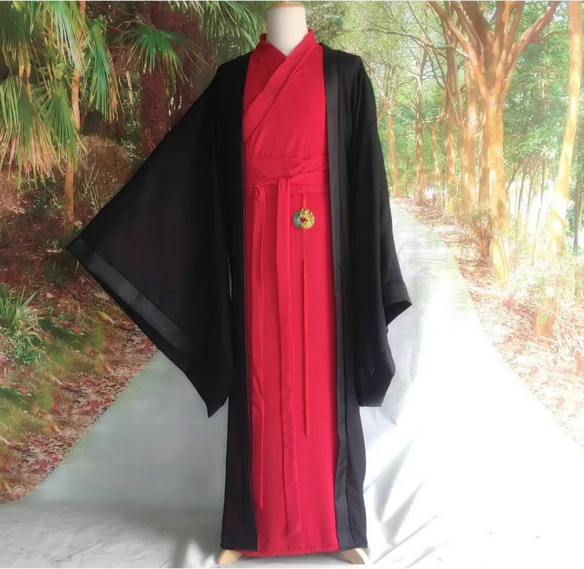 Ancient Hanfu men's super immortal elegant ancient style chivalrous scholar men's immortal Hanfu big sleeved shirt student robe
