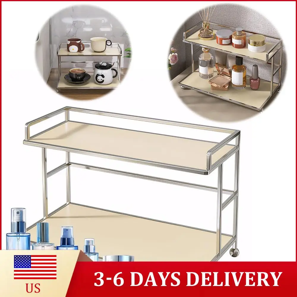 

1 шт. 2-уровневая подставка-органайзер для туалетного столика, для хранения косметики и мелочей, для кухни, ванной, офиса, общежития