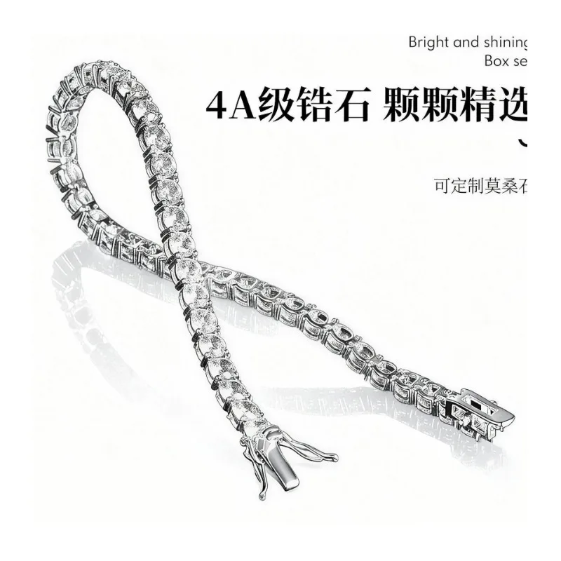 

Gold Zircon Tennis Chain Bracelet Full of Diamonds Accessories Personalized Fashion Jewelry