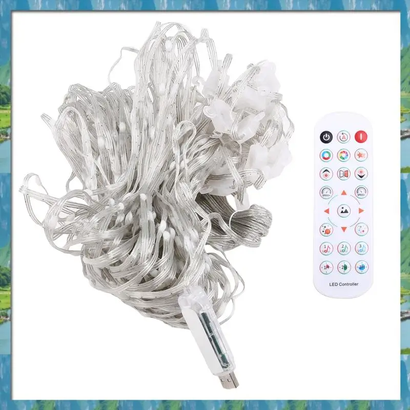AB07 HOT Smart Curtain Lights Bluetooth App Control RGB LED String  Waterproof Fairy Light USB DIY Display Room Decor