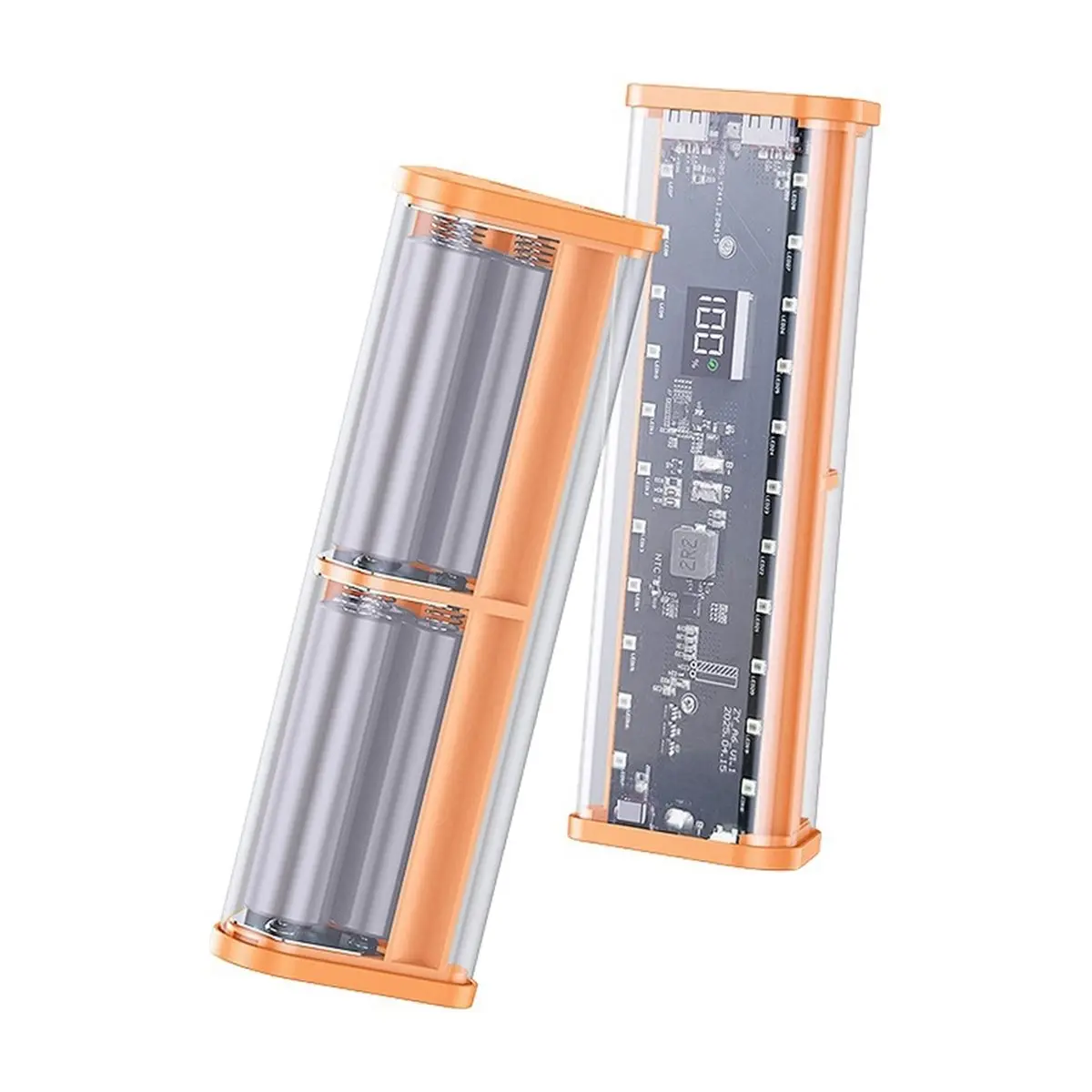 【N93R！】Transparent 6x21700 Power Bank Case 22.5W Fast Charging Powerbank Case LED USB Type C Port Battery Storage Box B