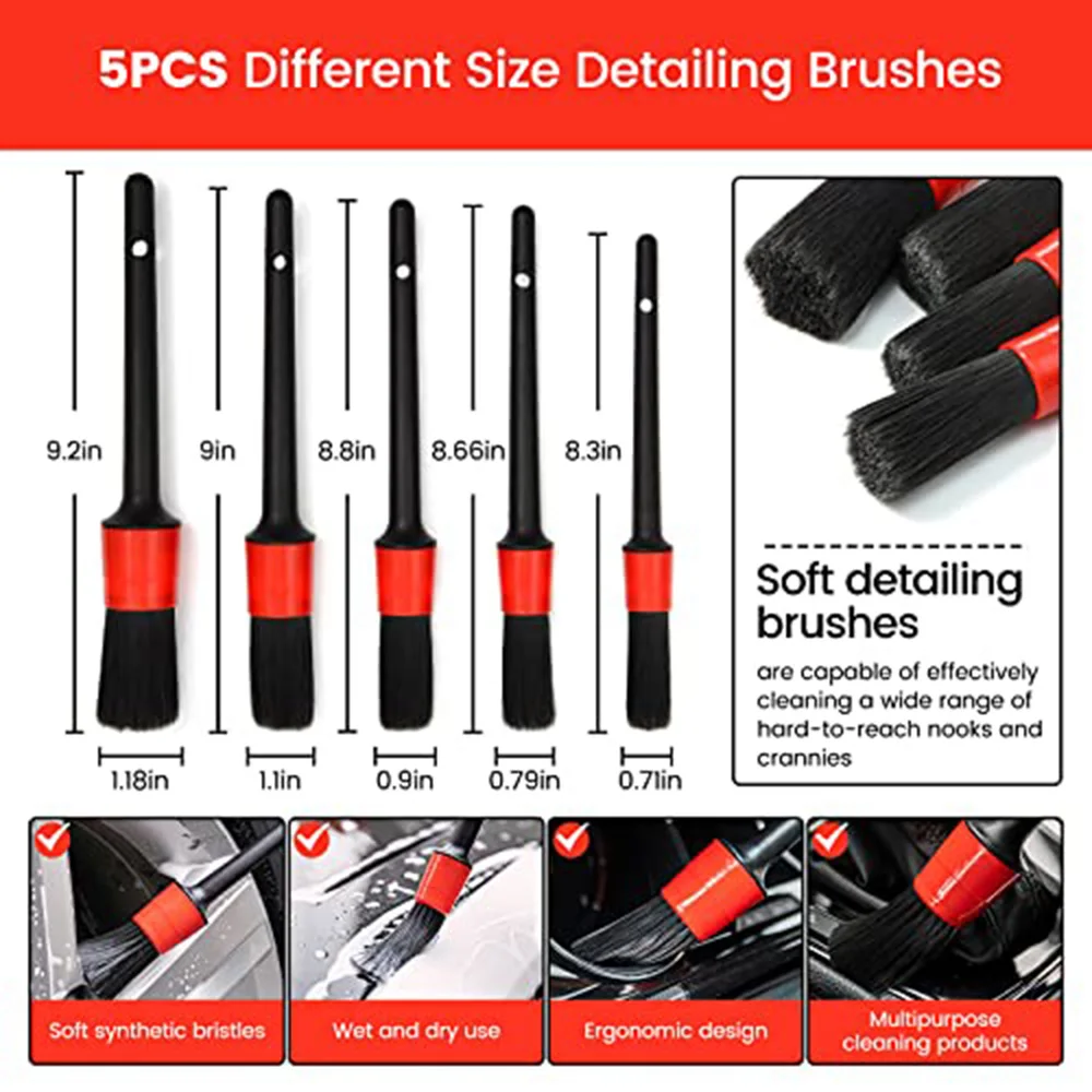 Car cleaning tool Kit Detail Brush air conditioning vent towel Polishing Sponge Chenille Cleaning gloves double-headed brush