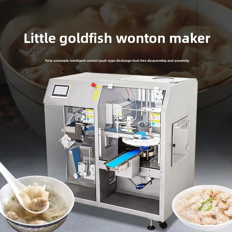 Automatic imitation handmade goldfish wonton machine commercial large dumpling wonton food factory processing equipment