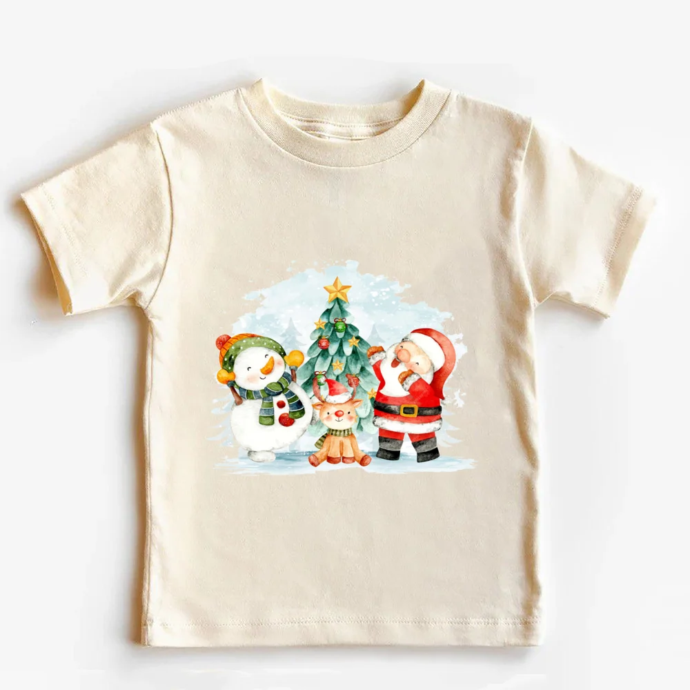 Christmas Santa Claus Christmas T Shirt Retro Christmas Shirt for Kids Merry Xmas Outfit  Toddler Infant Xmas Tops Clothes