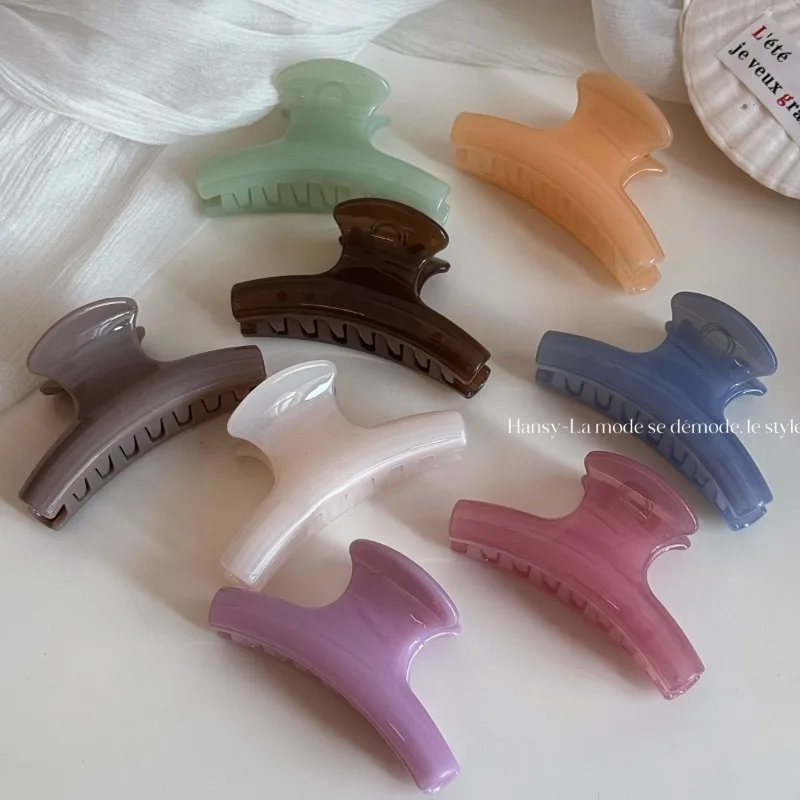 Candy Color Hair Claws Exquisite Shark Clip Women Hair Accessories High-End Hairpin