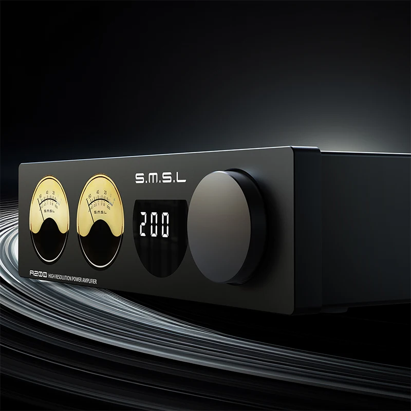 SMSL A200 HiFi 파워 앰프 블루투스 5.0 HDMI-ARC 고해상도 오디오 앰프 POP 사운드 컨트롤 조절 가능한 베이스 트레블 + 리모컨