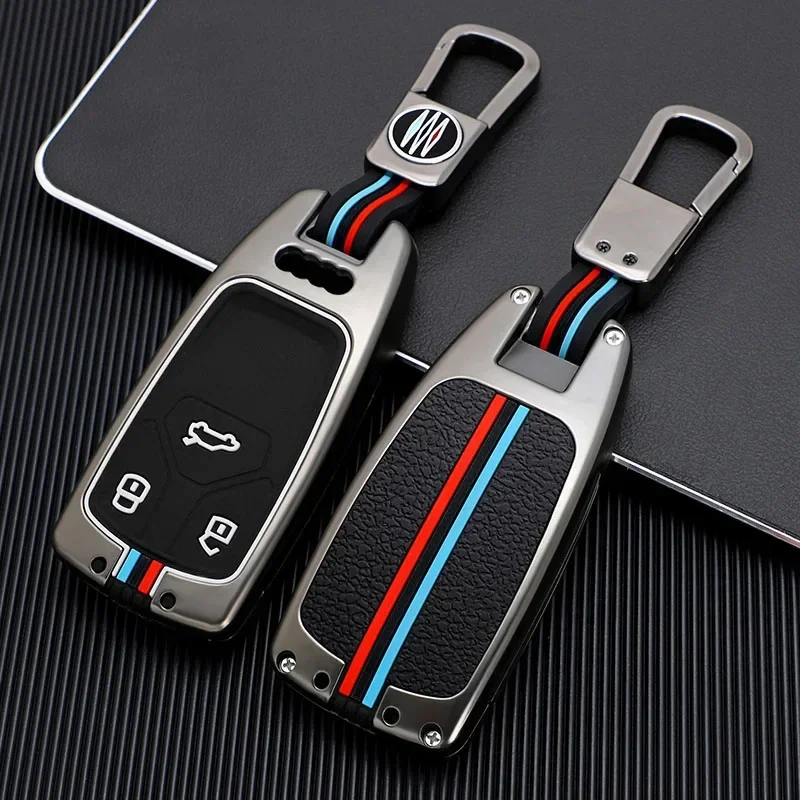 

Car Key Case Cover Key Bag For Audi a1 a3 8v a4 b9 a5 a6 c7 q3 q5 q7 tt Holder Shell Auto Keychain Protect Set Accessories