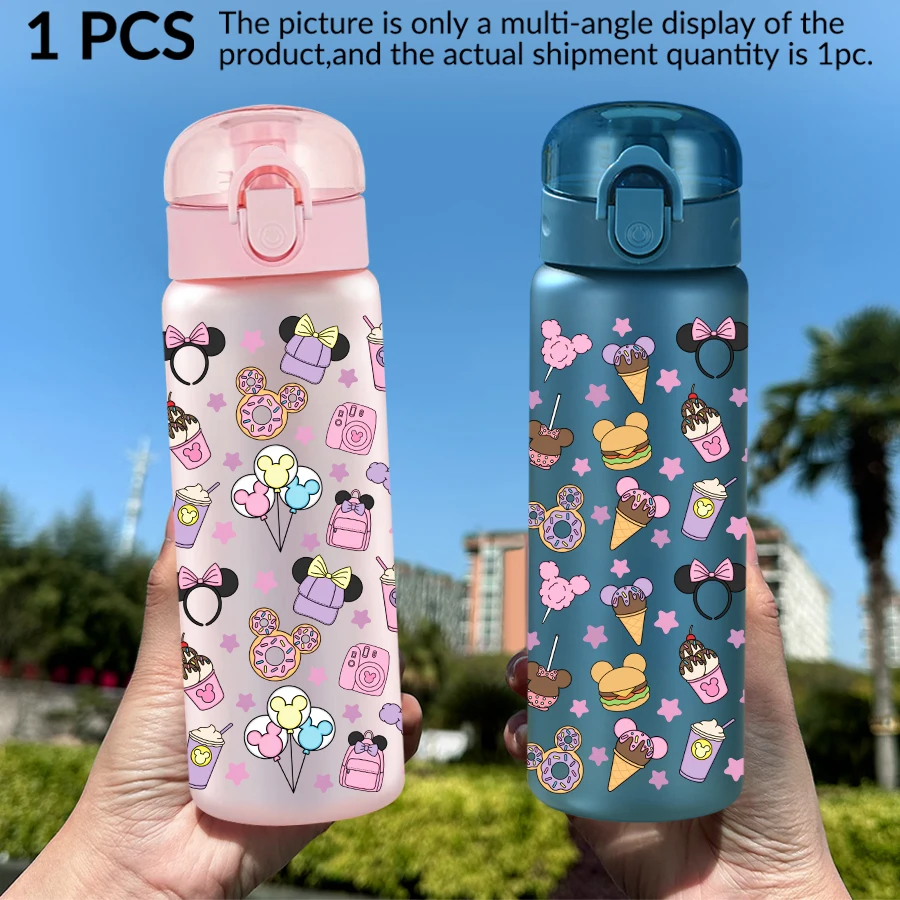 1 قطعة ديزني ميني الكعك عزر 26 أوقية زجاجة ماء بلاستيكية الرياضة في الهواء الطلق كوب ماء عيد ميلاد/العودة للوطن هدية