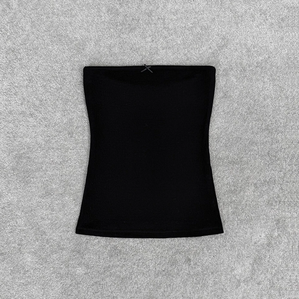 2026 Summer Women Tube Top Cotton Blend Waffle Knit Strapless Bandeau Top Casual Sleeveless Slim Fit Crop Top for Daily Wear