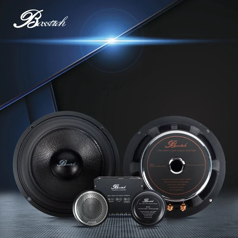 Car speaker 6.5 inch 2-way 4ohm  component  set round  for car o upgrading