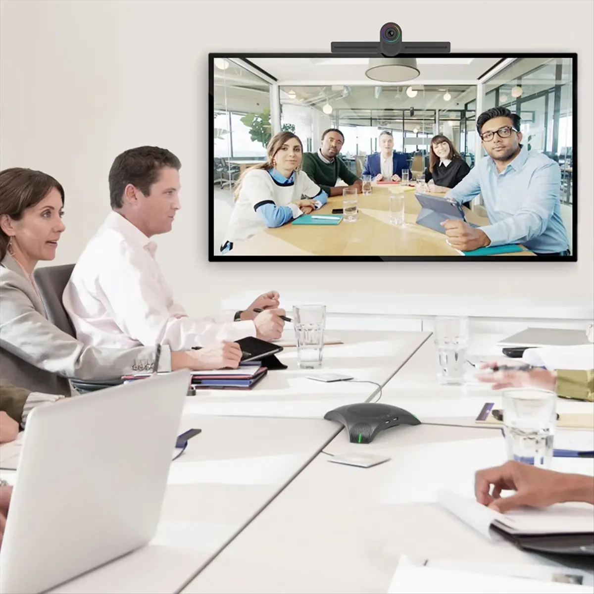 HDL USB Speakerphone Conference Microphone Omnidirectional Computer Mic 360° Voice Pickup with Mute Key