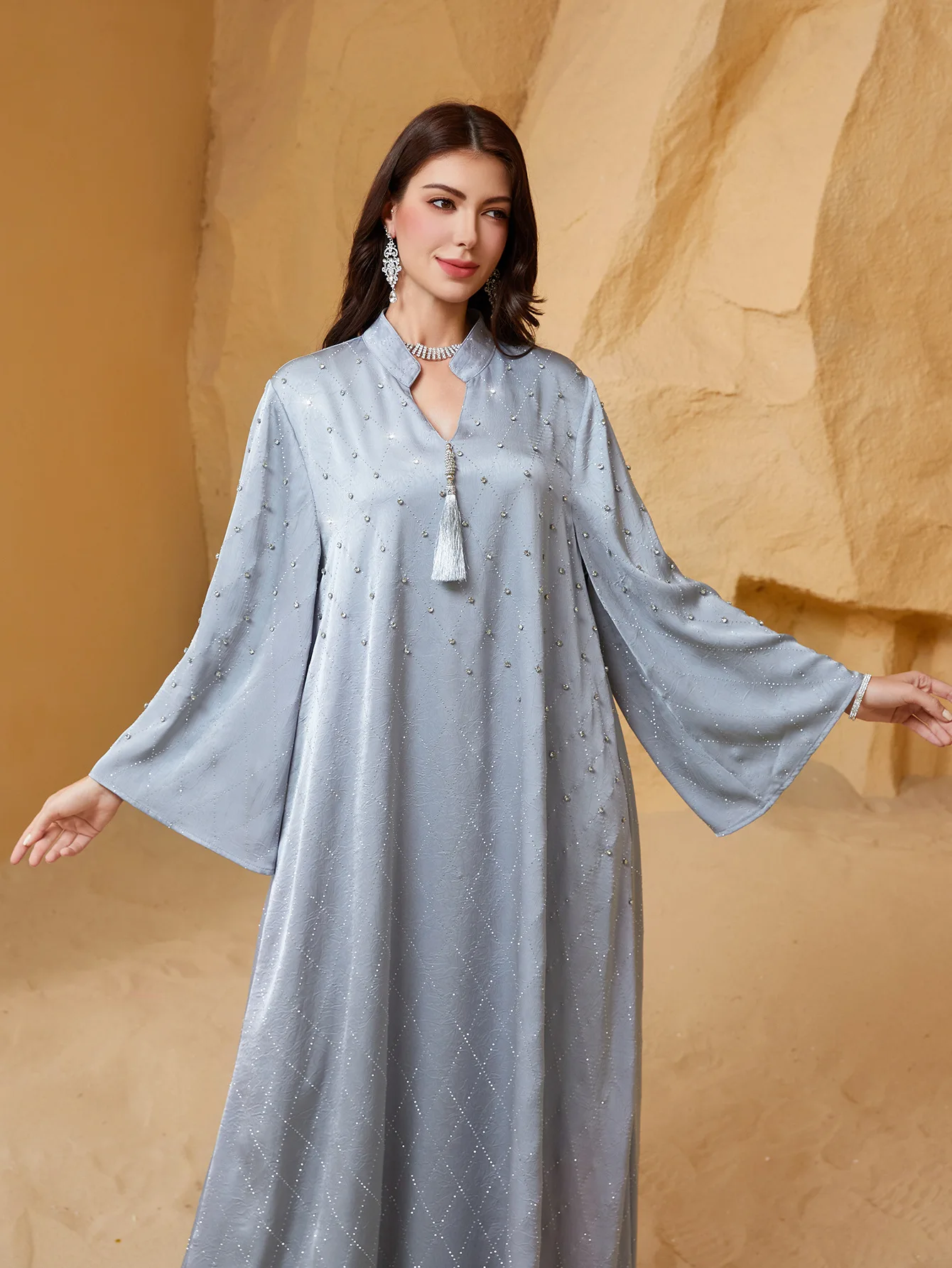 

Ramadan Morocco Luxury Fashion Saudi Arabian Women's Clothing Muslim Clothing Abaya Diamond studded Starry Sky Elegant Dress Rob