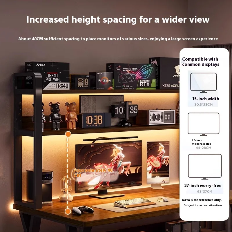 E-Sports Integrated Computer Desk With Perforated Board Bookshelf Rental Room Storage Rack For Convenient Management