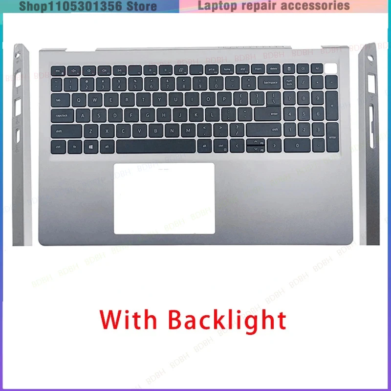 New US Keyboard For DELL Inspiron 15 3510 3511 3515 3520 3521 3525 Palmrest Upper Cover Silver Black 09CJN3 054WVM 0HRHC5 00GTPK