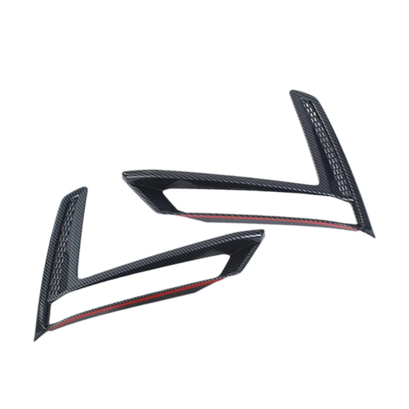 2Pcs Car Carbon Fiber Style Black Front Fog Light Lamp Molding Cover Trim ABS Fit for Honda CR-V 2023-2024