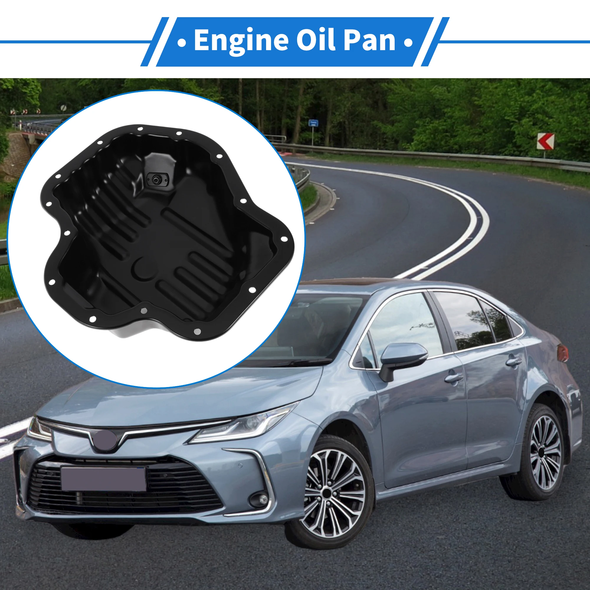 

UXCELL 1 Pc No.121010H050 Engine Oil Pan for Toyota Camry 2007-2011 Steel Black