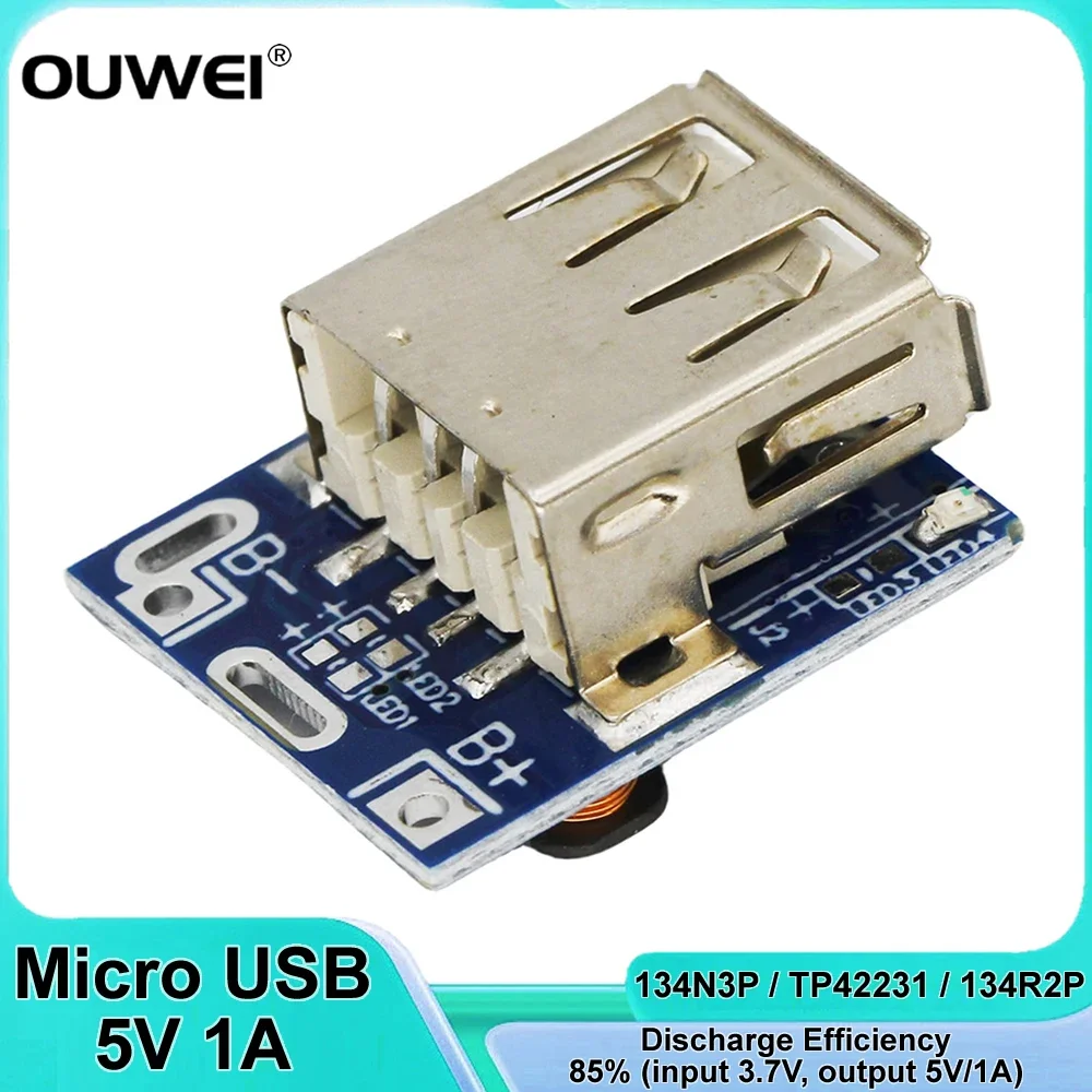 5V 1A Micro USB Boost Converter Step-Up Power Supply Module Protection Board 18650 Lithium Battery Power Bank With Protection