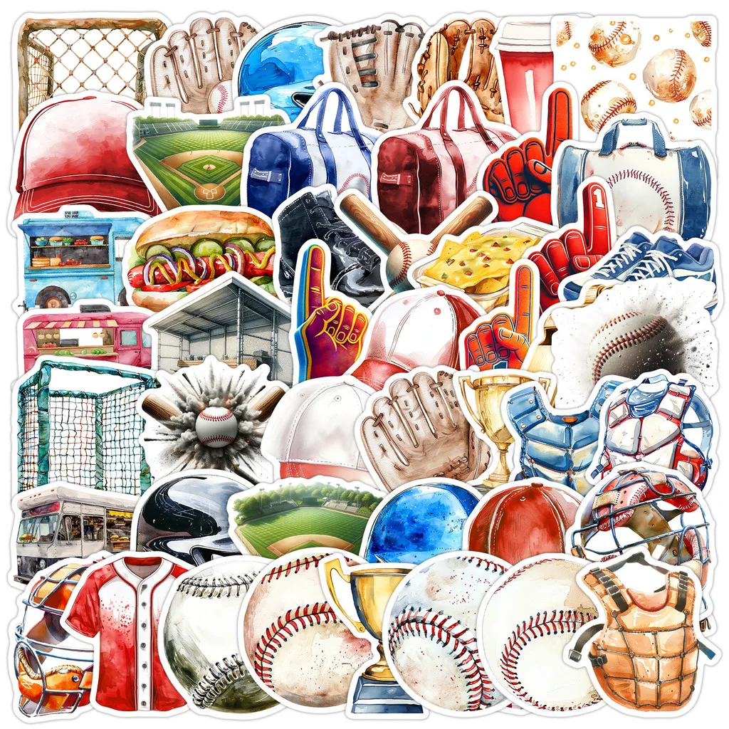 

50 шт. спортивные наклейки с граффити для бейсбола-креативный дизайн «сделай сам», водонепроницаемый декор для чашки воды и телефона BulingBulingStickers Store