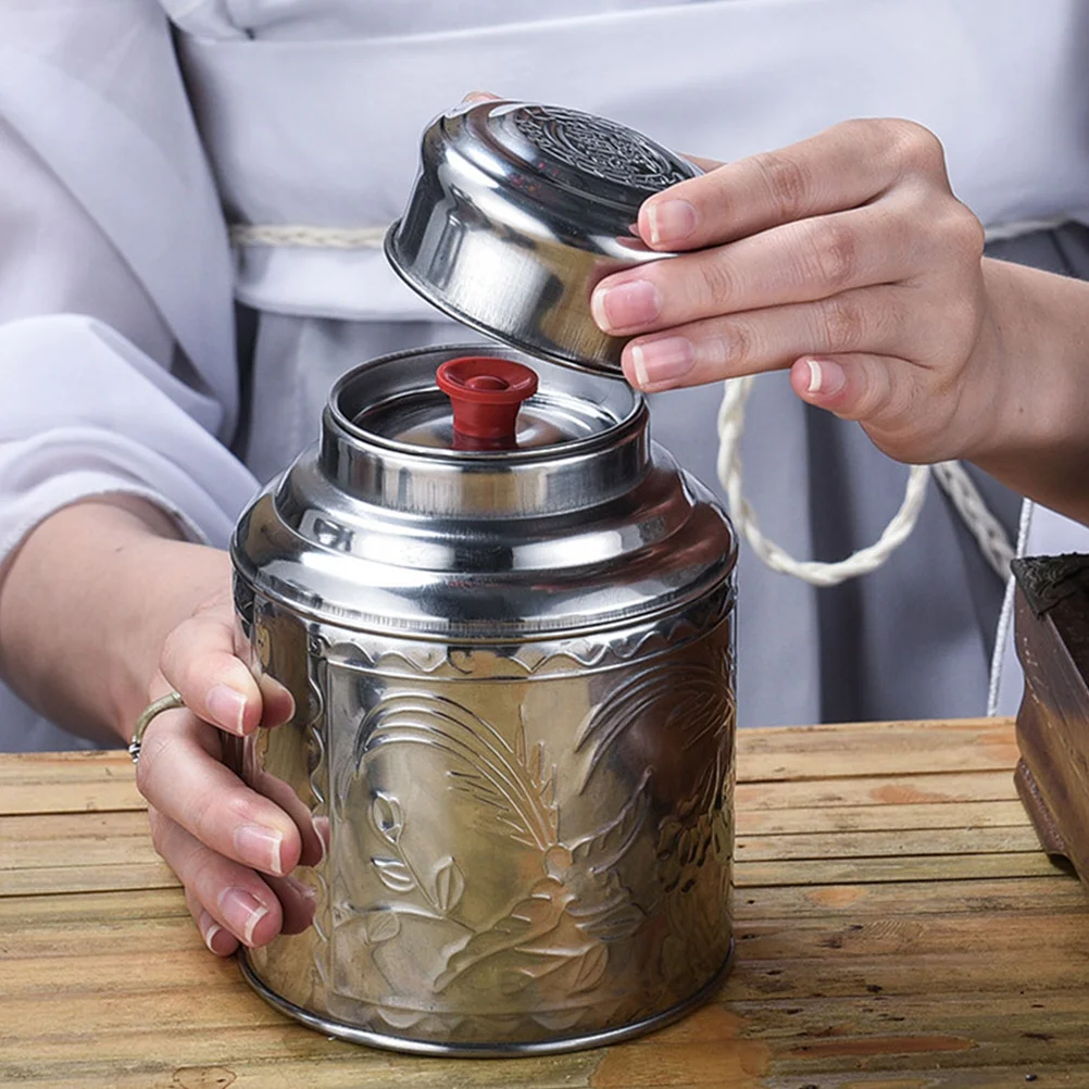 Tea Canister Storage Tin Jar Coffee Container Sugarmetal Loose Steel Containers Stainless Leaf Kitchen Canlid Sealed Airtight