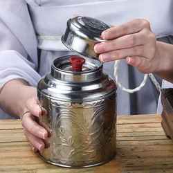 100G Tea Canister Stainless Steel Airtight Container Storage Tin Jar For Beans Sugar Loose Leaf Portable Kitchen ganizers Metal